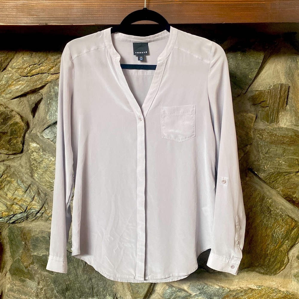 Light-grey sheer Trouvé blouse